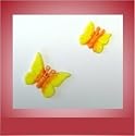 Wachsornament Schmetterlinge orange 2x