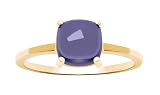 10k Yellow Gold Cushion Cabochon Iolite Ring, Size 5