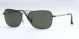 RAY BAN 3136 CARAVAN 006 MATTE BLACK AVIATOR SUNGLASSES by