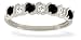 14K White Gold Genuine Round Black Onyx and Diamond Ring