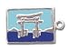 Solid Sterling Silver Torri Japan Postcard Charm