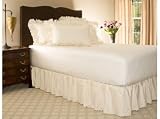 Twin XL Bone Eyelet Ruffled Bed Skirt - 14" Drop