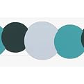 Kidding Around Large Dot Wallpaper Border - Black/ Teal (9.5"x12')