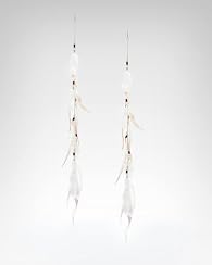 Long Beaded & Feather Earring