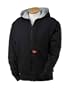 Dickies Men's Thermal Lined Zip Hooded Fleece Jacket, Black, Small