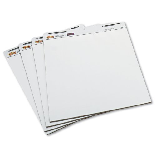 3M Post-it 25 x 305 Inch Self-Stick Easel Pad - 30 White Sheets - 4 Pads 559