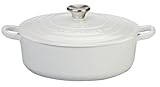 Le Creuset Enameled Cast-Iron 6-3/4-Quart Wide French Oven, White