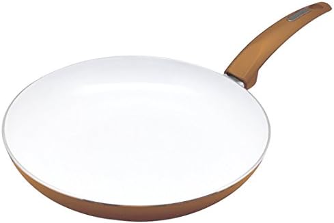 Pressed Aluminum Frying Pan by Ricovero Cookware- Double Nonstick Ceramic Coating Pan - Healthy Cooking - Ergonomic Handle - Uniform Heat Distribution - Non Toxic Lead Free - Dishwasher Safe
