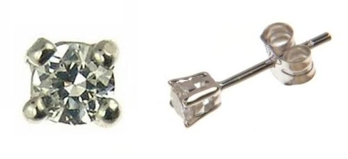 9ct White Gold 25pt Total Diamond Stud E/rings