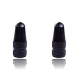 Black presta Bike dust caps lightweight metal cycle valve caps