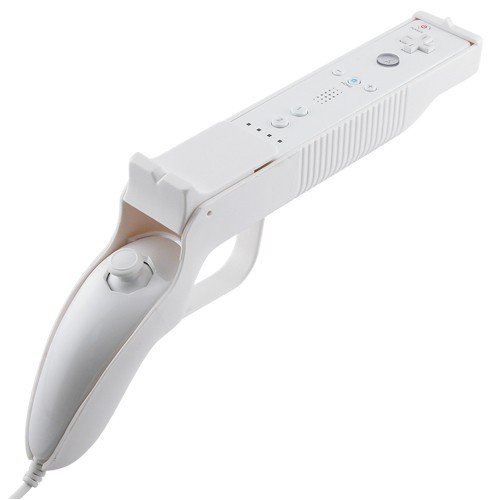 Light Gun for Nintendo Wii Remote Control and Nunchuk, White