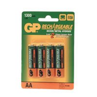 NiMH rechargeable batteries, 1.2V, 600mAh, AAA, packed4 per blister.