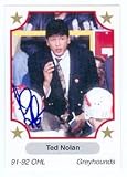 Ted Nolan autographed Hockey Card (Minor League, Sault Sainte Marie Greyhounds)