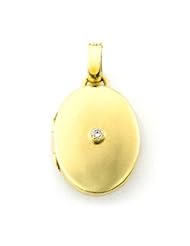 18K Yellow Gold and Diamond Oval Locket Over 3/4 inch x Just Over 1 inch in 18K