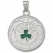 Boston Celtics Sterling Silver Basketball 3/4 Pendant with Enamel Shamrock