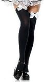 FRENCH MAID BLACK STOCKINGS WITH WHITE BOWS (M)