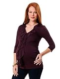 A Pea in the Pod: 3/4 Sleeve Deep V-neck Ruffle Front Maternity Top