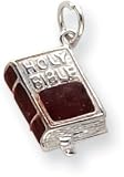 Enameled Holy Bible Charm, Sterling Silver