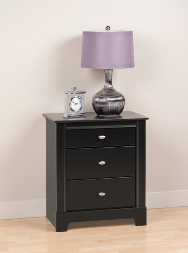 Prepac Black Kallisto 3 Drawer Nightstand