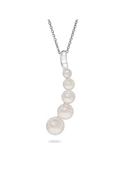 Freshwater Pearl and CZ Journey Curve Pendant