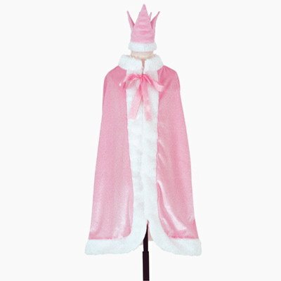 Childrens Toyshop  Toys : Princess Pink Velour Ice Cloak & Crown 6-8 Years