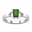 14K White Gold Tsavorite (Green Garnet) Ring
