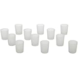 Hosley Set of 12 Frosted Glass Votive/tealight Holder. Ideal for Use with Tea Lights for Weddings, Parties, Aromatherapy, Votive Candle Gardens. Bulk Buy