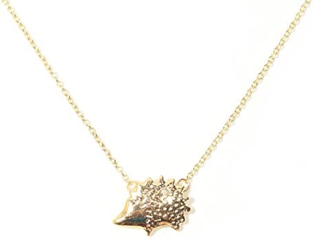 Hedgehog Pendant Necklace, Gold-plated Porcupine Fashion Costume Jewelry