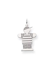 14k White Gold Kid Charm