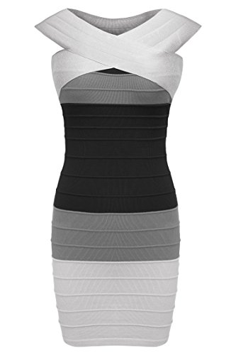Zeagoo Women Sexy Off Shoulder Bandage Bodycon Stretch Mini Dress