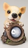 子犬付ソーラーライト　スポットライト型　チワワ
