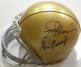 Joe Theismann and Ara Parseghian Autographed/Hand Signed Notre Dame Mini Helmet