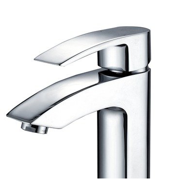 Kraus FVS-1810-PU-10CH Visio Single Lever Vessel Faucet with Matching Pop Up Drain, Chrome