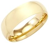 14k Solid Yellow Gold Plain Comfort Wedding Ring Band 7MM – Size10 – 8.6 Grams