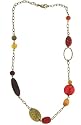 Brass Tone Multi Color Bead Necklace