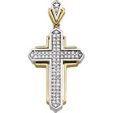 14K Yellow Gold Diamond Cross