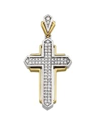 CleverEves 14K Yellow Gold .66 Ct Tw Diamond Cross