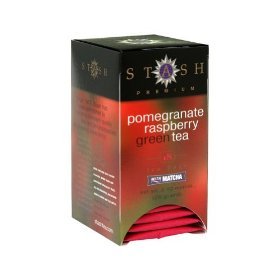 Stash Tea Green Teas & White Tea Blends - Pomegranate Raspberry Green with Matcha 18 tea bags (Pack of 6)