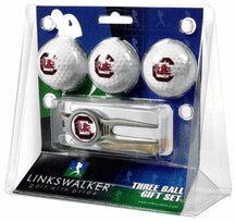 South Carolina Gamecocks 3 Ball Golf Gift Pack With Kool Tool