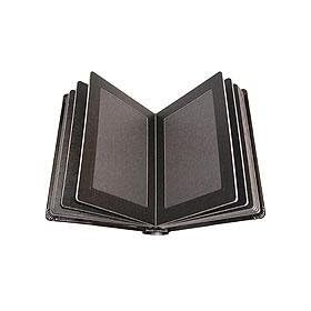 Adorama Pro Photo Album, Burgundy Leatherette Cover with 12 Library Bound Black Pages, Holds 24 4x6 Prints