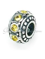 Silver Birthstone November Wheel Zable Bead BZ1060