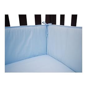 American Baby Company 100% Cotton Percale Mini/Porta Crib Bumper, BlueAmerican Baby Company 100% Cotton Percale Mini/Porta Crib Bumper