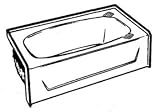 27 X 54 RH Permalux Tub - White