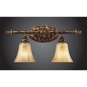 Bedminster Collection Burnt Gold Leaf 2-Light Bath Fixture by Trump Home