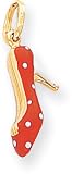 Enamel High Heeled Shoe Charm, 14K Yellow Gold