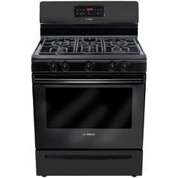 Bosch HGS30 300 Series Evolution Gas Range with 2 Racks, Continuous Grates, 5 Sealed Burners, Self