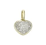 14k Real Gold Diamond Heart C Pendant Charm 17094