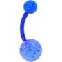 Bioplast Electric Blue Glitter Belly Ring