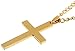 Areke Mens Cross Necklace for Men Women Unisex Stainless Steel Pendant Necklaces Color Gold