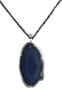 14k Yellow Gold Faceted Iolite Roundel Strand Necklace and Blue Agate Pendant, 24"